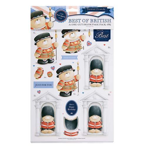 A4 London Best of British Die Cut Decoupage Pack